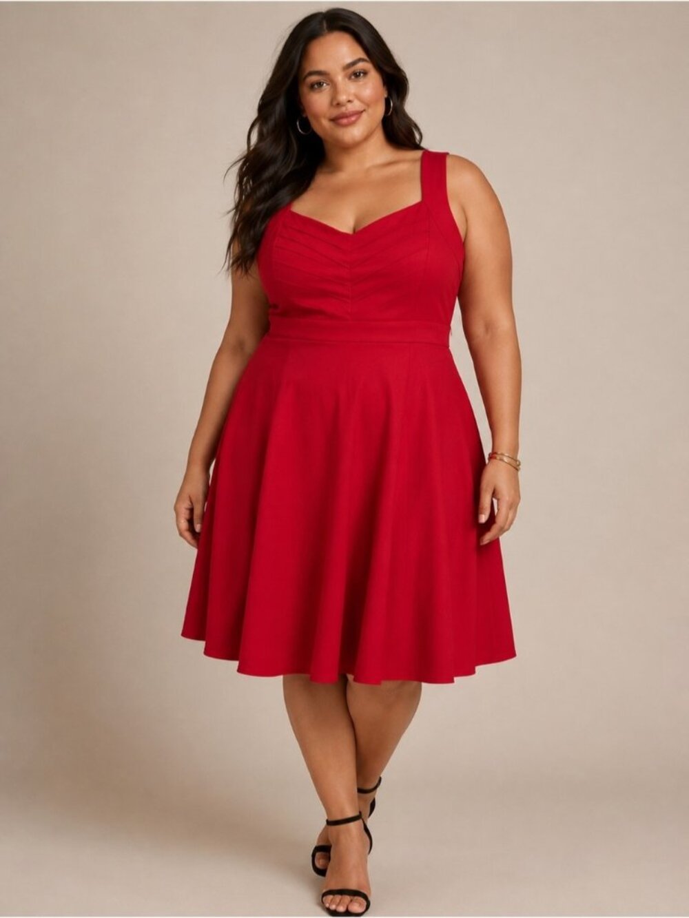 Torrid Red Fit Flare Dress Size 16 Sweetheart Neck Cocktail Party Sleeveless